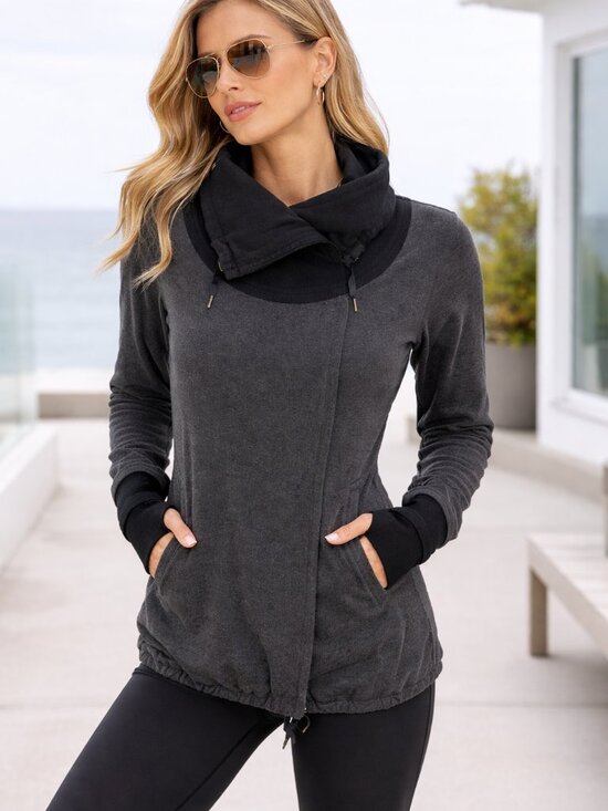 lululemon athletica Sweaters - Lululemon Athletica Gratitude Wrap Charcoal Gray Size 4 Cozy French Terry